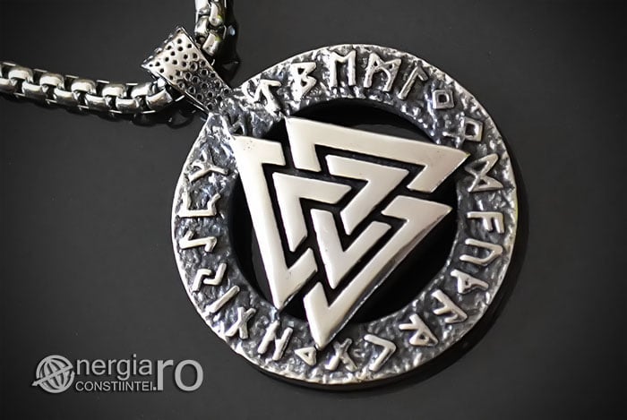 Pandant-Amuleta-Talisman-Protector-Protectie-Valknut-Odin-cu-Rune-INOX-PND110-00