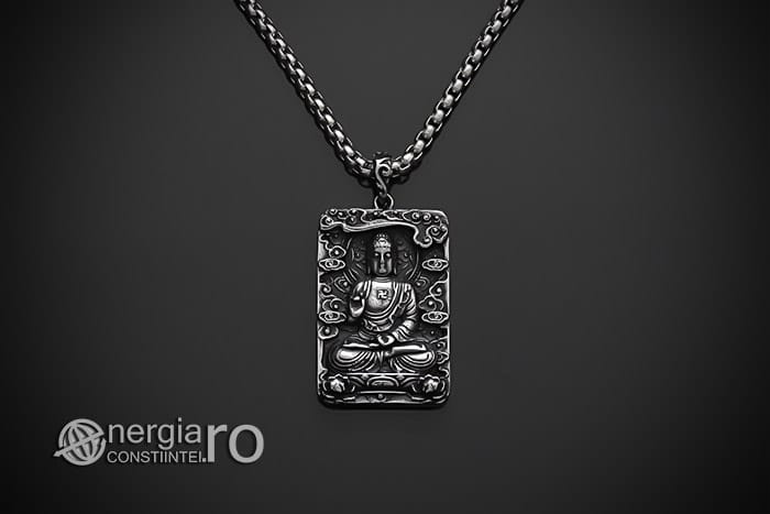 Pandant-Pandantiv-Amuleta-Talisman-Medalion-Colier-Tableta-Buddha-INOX-PND195-01