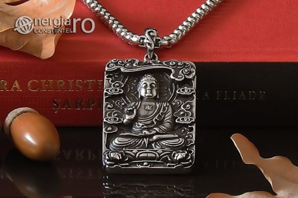 Pandant-Pandantiv-Amuleta-Talisman-Medalion-Colier-Tableta-Buddha-INOX-PND195-06