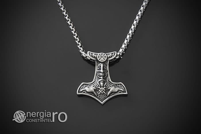 Amuleta-Talisman-Medalion-Colier-Pandant-Pandantiv-Ciocanul-lui-Thor-Protectie-Protector-Protectoere-INOX-PND151-01