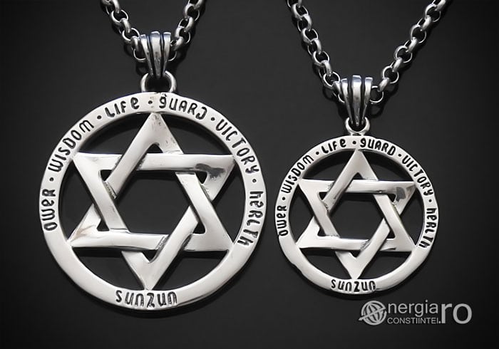 Amuleta-Talisman-Medalion-Colier-Pandant-Pandantiv-Steaua-lui-David-Hexagrama-Argint-PND916-00