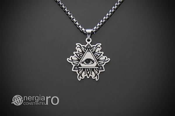 amuleta-talisman-medalion-colier-lant-lantisor-pandant-pandantiv-ochi-ochiul-providentei-in-triunghi-protectie-protector-protectoare-inox-PND079-01
