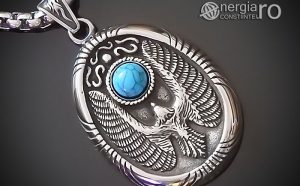 amuleta-talisman-medalion-colier-lant-lantisor-pandant-pandantiv-vultur-turcoaz-protectie-protector-protectoare-inox-PND184-00