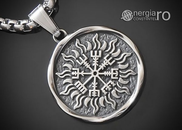 amuleta-talisman-medalion-colier-lant-lantisor-pandant-pandantiv-roata-norocului-busola-magica-vegvisir-protectie-protector-protectoare-inox-PND109-00